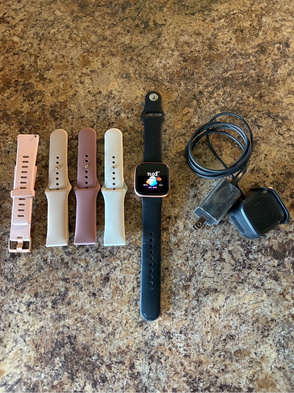 Black Smart Fitness Watch with Multiple Interchangeable Bands